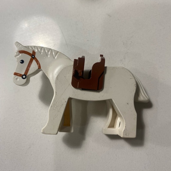 Lego Toys Vintage Western White Horse With Saddle Lego Figure